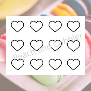 Heart macaron template printable digital download