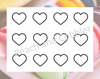 Heart macaron template printable digital download