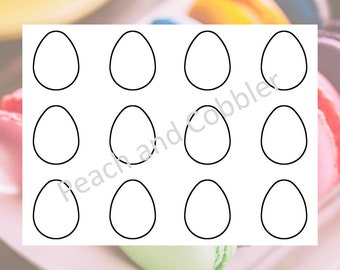 Egg macaron template printable digital download for Easter