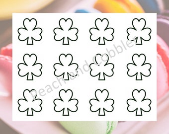 Shamrock Saint Patrick Day macaron template printable digital download