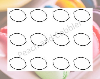 Lemon macaron template printable digital download