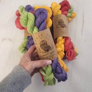 Farmers Market - Fingering Weight Mini Skein Kit | hand dyed yarn | hand dyed yarn | fingering yarn | merino wool yarn | Knit | Crochet