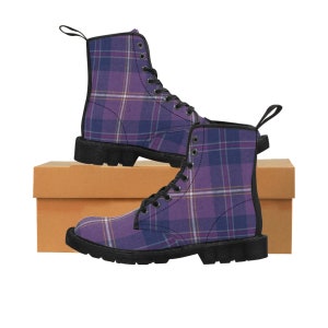 Women&#39;s Canvas Boots Purple plaid