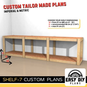 Simple Storage and Workbench CUSTOM DIY Garage Storage Storage PLANS Diy Custom Plans Garage organizer Woodworking Downloadable Plans MODEL7