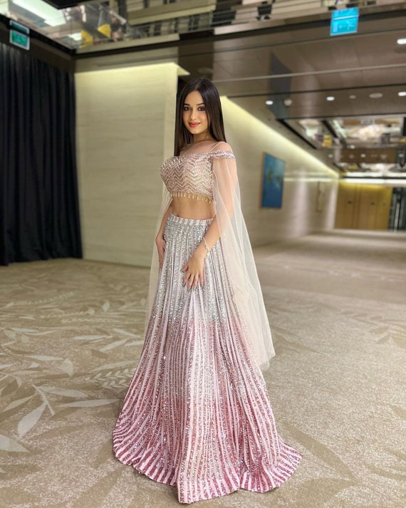Party Waer Pastel Pink Lehenga Choli for Women Latest Designer