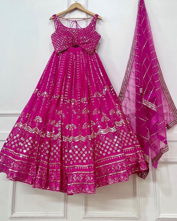 Hot Pink Lehenga Choli for Women Ready to Wear Chania Choli for Girl Indian  Designer Wedding Lehengas Bridesmaids Outfits Custom Made Lengha 