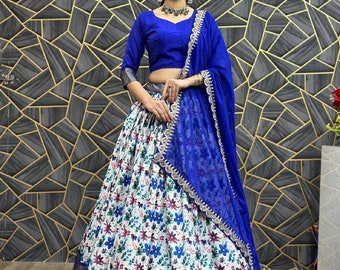 Blue lehenga choli for women designer indian wedding lehenga choli party wear lengha choli embroidery mirror work bridesmaid lehenga choli