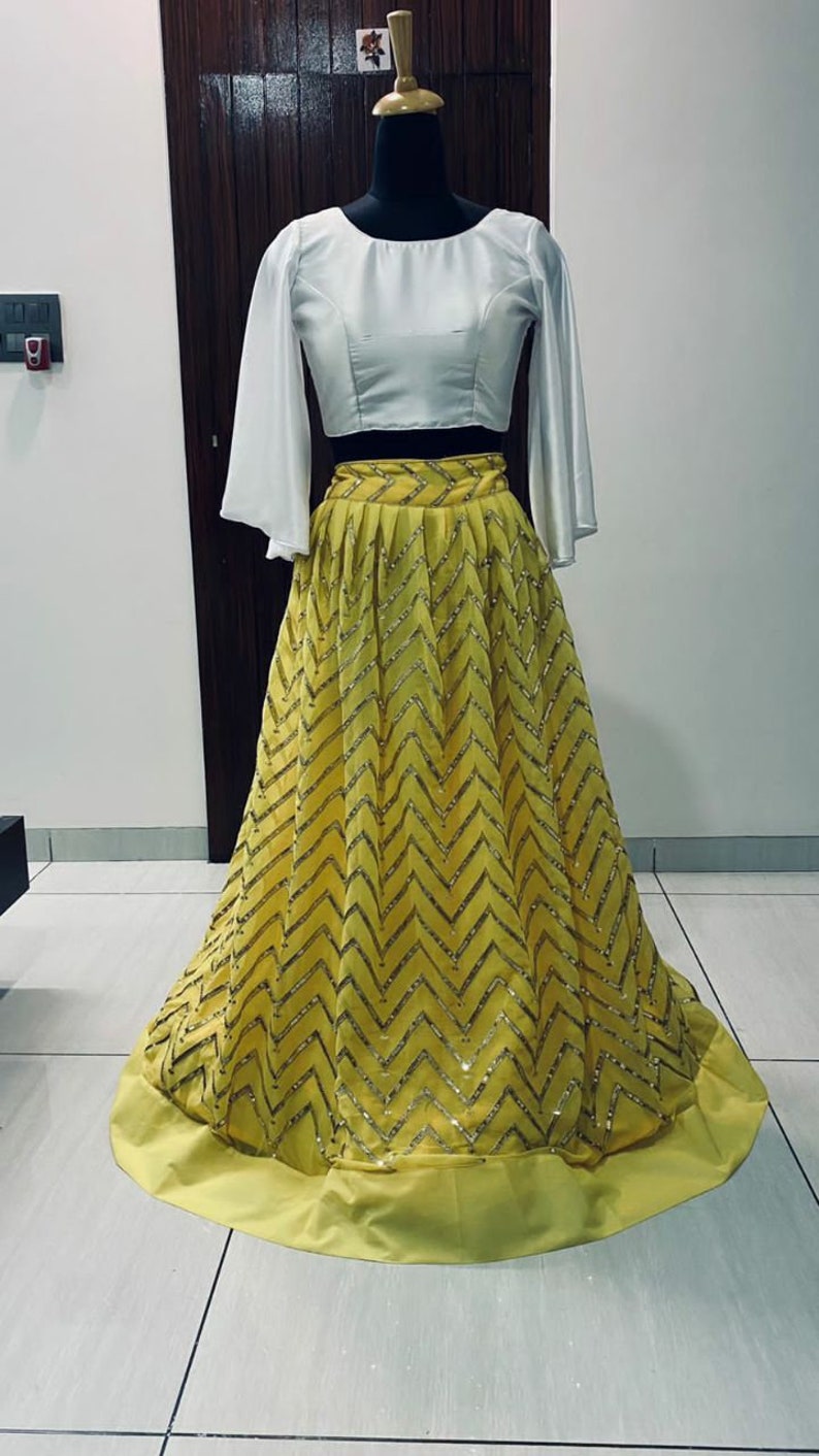 Haldi Function Wear Yellow Lehenga Choli for Women Indian - Etsy
