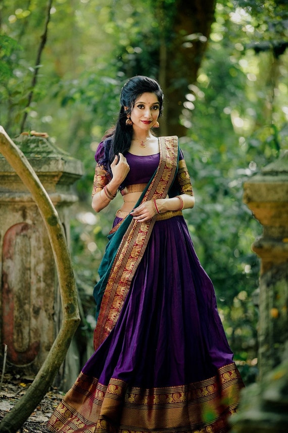 Purple Phantom Silk Lehenga Choli, Embroidery Sequence Work, Net