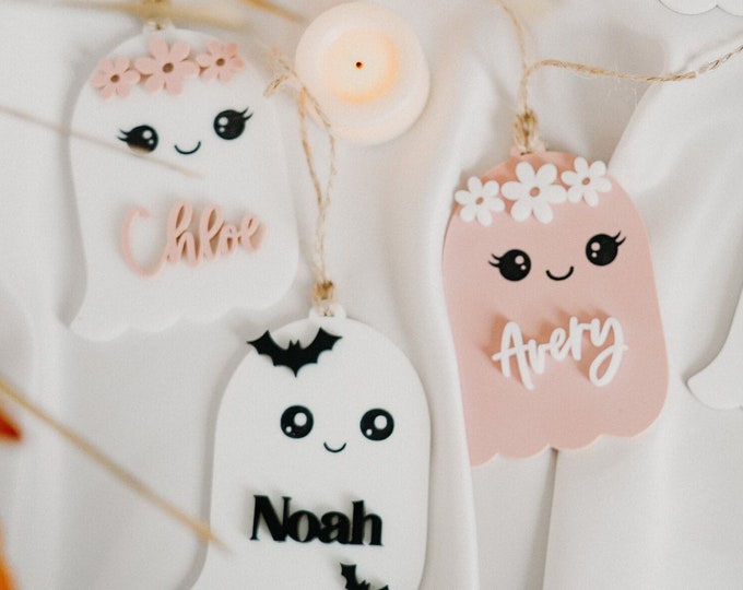 Cute Halloween Boo Basket Tag | Personalized Name Tag | Spooky Season ...