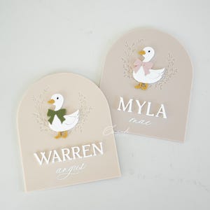 Duck Baby Name Announcement Sign, Baby Name Sign, Cottage Core Theme, Goose Nursery Decor, for Baby, Hospital Name Sign, Cute Baby Duck Sign
