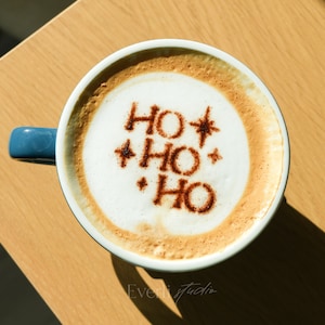 Ho Ho Ho Coffee Stencil, Christmas Winter Latte Art Stencil, Cappuccino Art, Coffee Foam Pastry Decorating Stencil,Coffee Lover Gift