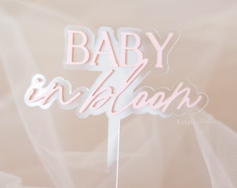 Baby in Bloom Floating Cake Topper | Baby Shower Cake Accessories | New Baby Gift | Welcome to the World Celebration