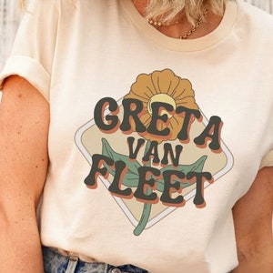 Groovy Greta Van Fleet 70s Inspired Flower Power Unisex Jersey Short Sleeve Graphic Tee