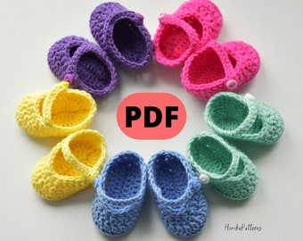 Crochet shoes for doll - sole length is 4 cm (1.6”)