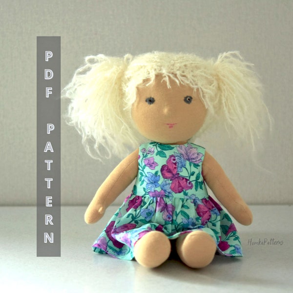 Doll clothes pattern, waldorf doll, 12 inch doll clothes