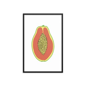Papaya Perfect - Large Framed Art Print (Multiple Frame Color Options)