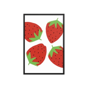 Strawberry Sassy - Large Framed Art Print (Multiple Frame Color Options)