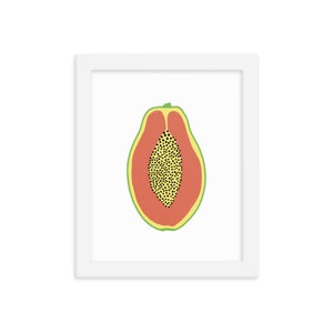 Papaya Perfect - Small Framed Art Print (Multiple Frame Color and Size Options)