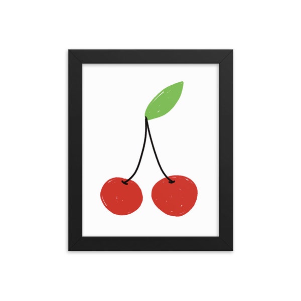 Cherry Chic - Small Framed Art Print (Multiple Frame Color and Size Options)