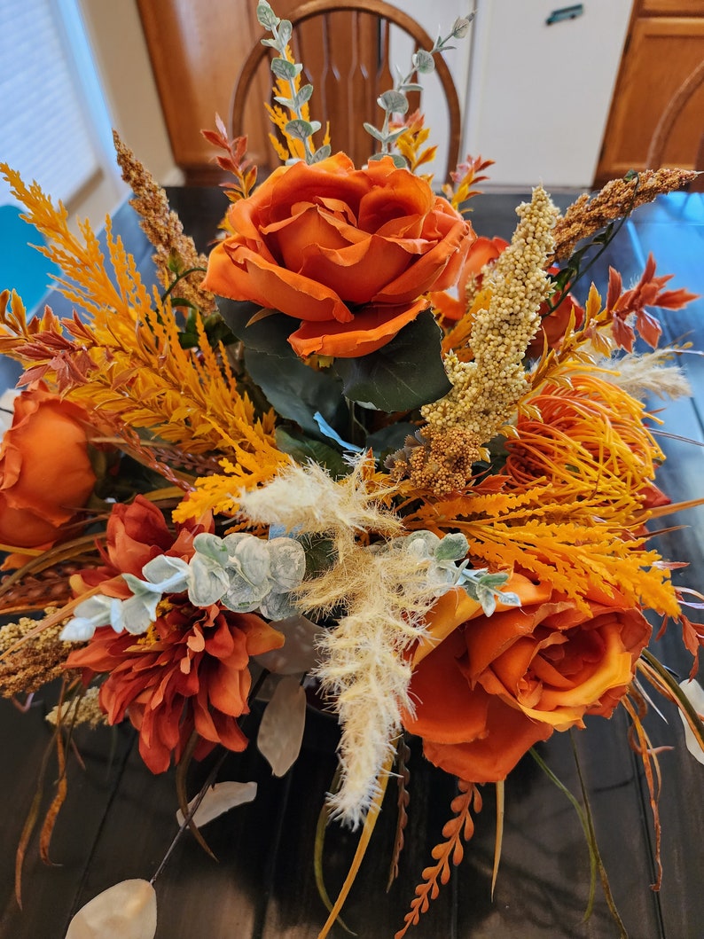 Rustic Fall Artificial Floral Arrangement Autumn Floral Etsy