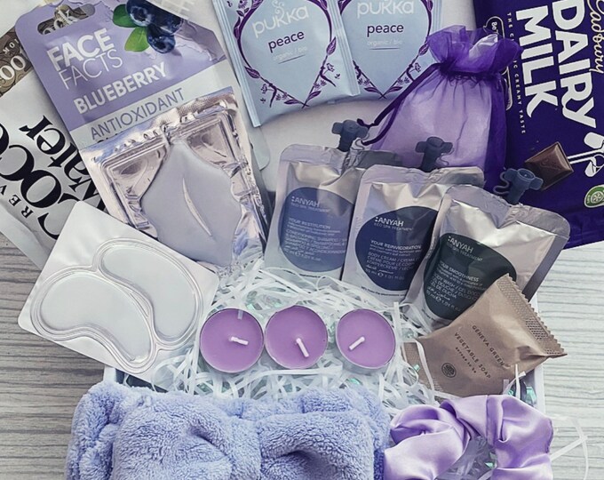 Cosy Purple PAMPER Hamper Gift Box for Her Spa & Relaxation Etsy UK