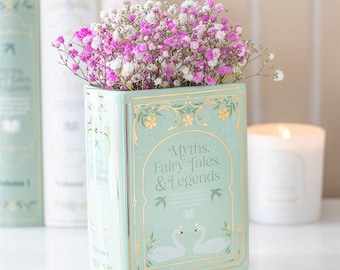 Jarrón con forma de libro verde