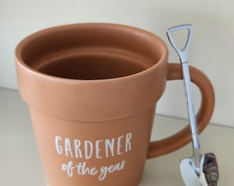 Taza del Jardinero del Año con Cuchara de Arroz