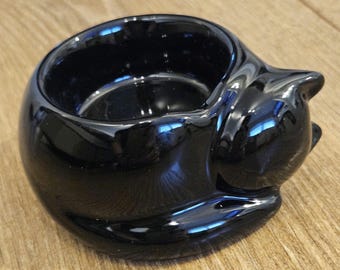 Portavelas de gato negro