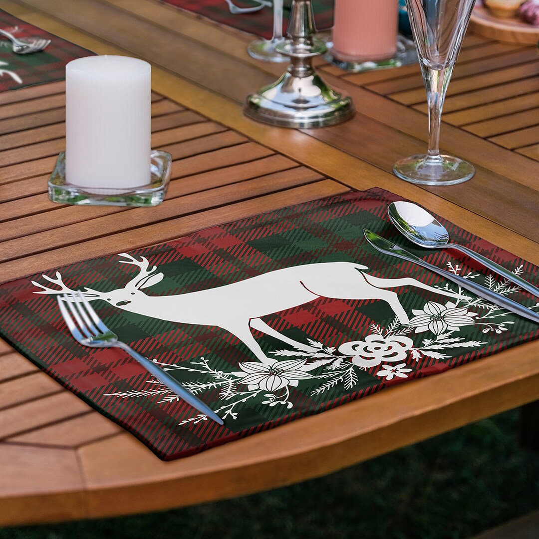 Set of 6 Christmas Themed Placemats Merry Christmas Placemat Etsy