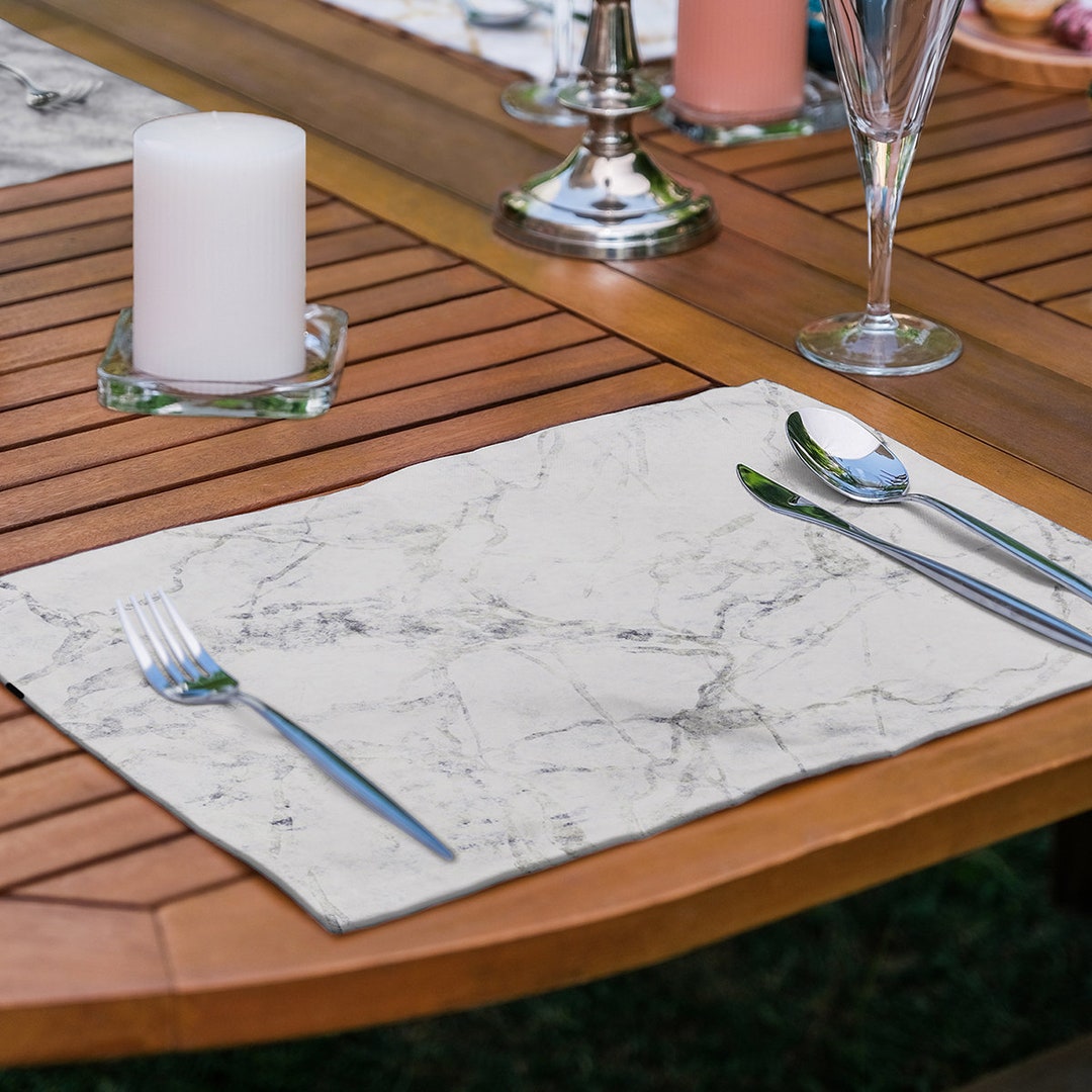 Set of 6 Marble Pattern Placemats Marble Table Mat Modern Etsy