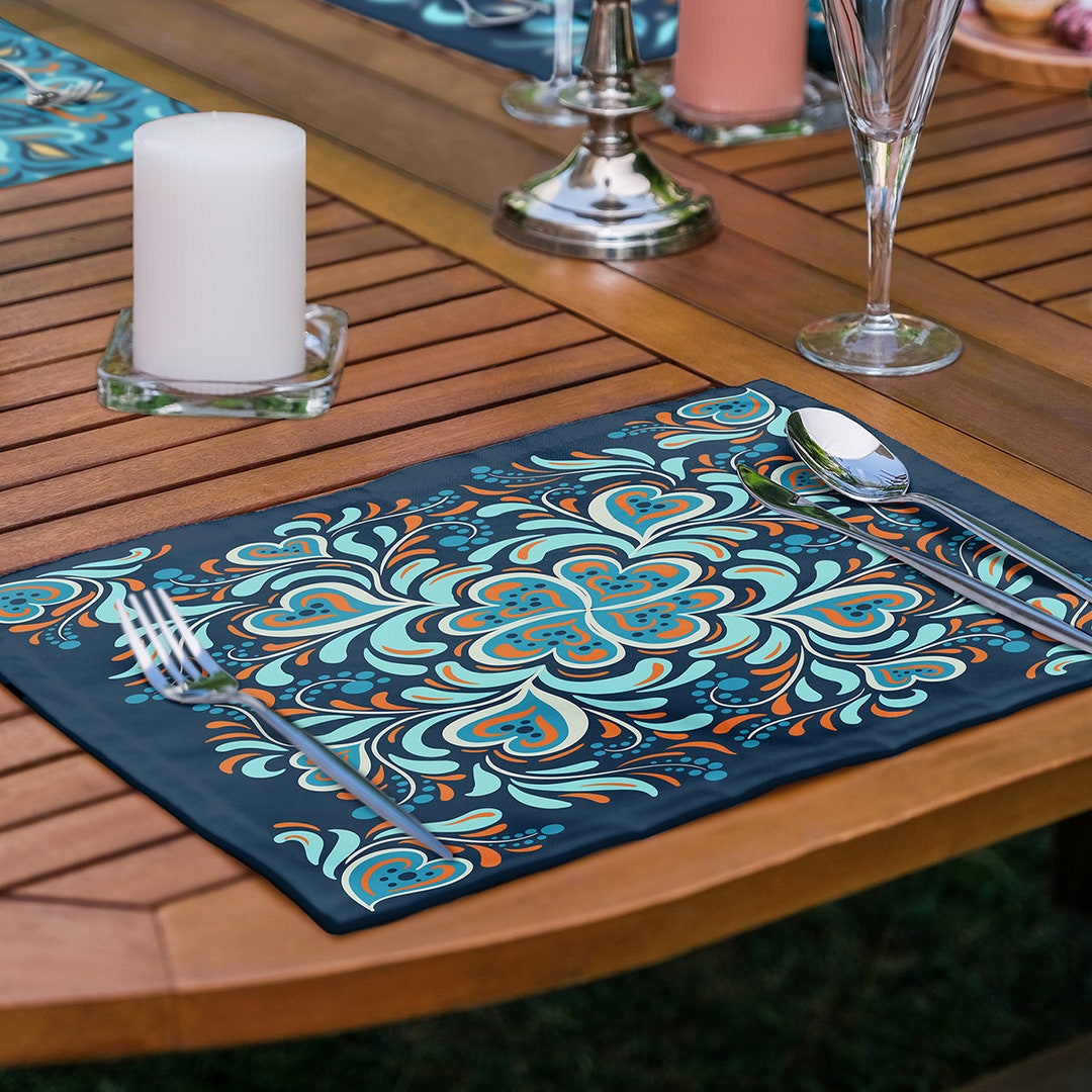 Set of 6 Colorful Placemats High Quality Colorful Table Mat Etsy