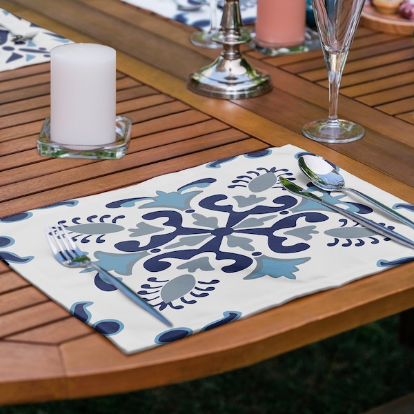 Blue and White Placemats Etsy