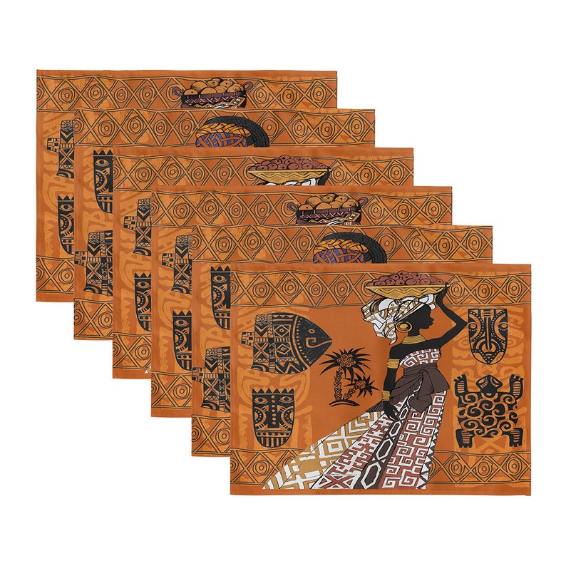 Set of 6 African Woman Placemats Africa Themed Table Mat Etsy