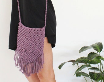 Merino macrame bag\bohemian bag\handbag\crossbody bag\purse\DIY Macrame Handbag Tutorial