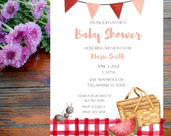 25 Inviti Baby Shower Con Buste - It's A Girl - Fiori Rosa Acquerello - 10,2x15,2 Cm