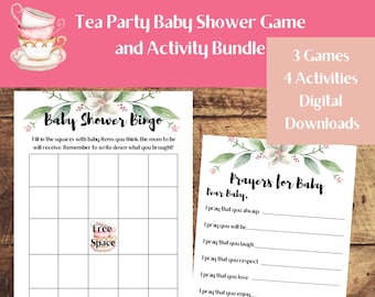 Juegos para baby shower con té: paquete de actividades (descarga digital)