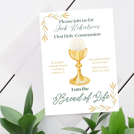 Buy First Communion Chalice and Host Invitation Catholic First