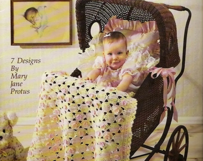 PDF Vintage magazine PDF format. Chic baby blanket models, crochet, patterns with English tutorials