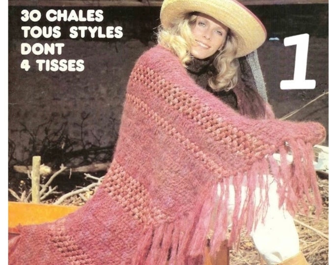 PDF Vintage.Magazine 1000 stitches in PDF format.Chic patterns for crochet shawls, knitting.Patterns with tutorials in French PDF format