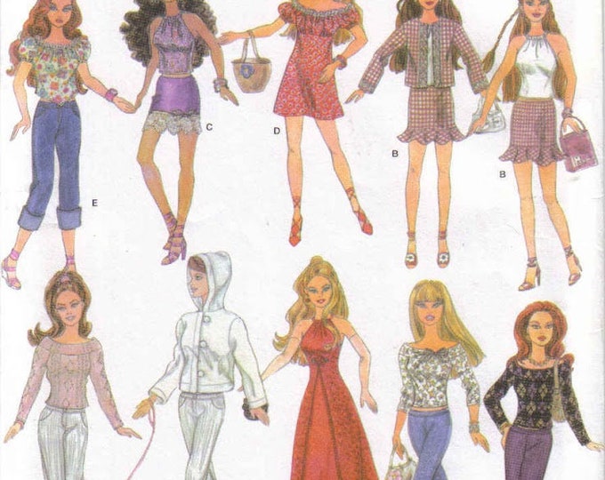 PDF Vintage magazine Simplicity PDF format. Sewing clothing models for Barbie doll. Pattern with tutorials in French, English