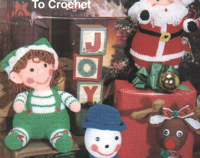 PDF Vintage magazine format PDF.Modèles Père Noël et personnages pour Noël au crochet ,patterns avec  tutoriels anglais