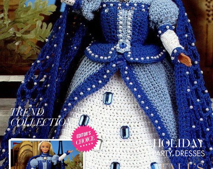 Vintage magazine format PDF.Modèles robe et accessoire pour Barbie au crochet ,patterns avec  tutoriels anglais