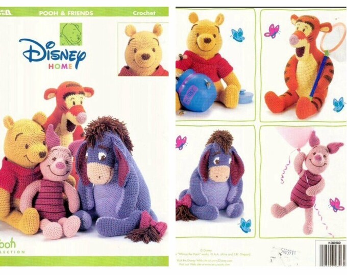 PDF Magazine vintage,4 modèles ,personnages Disney au crochet.Patterns, tutoriels anglais,pdf anglais