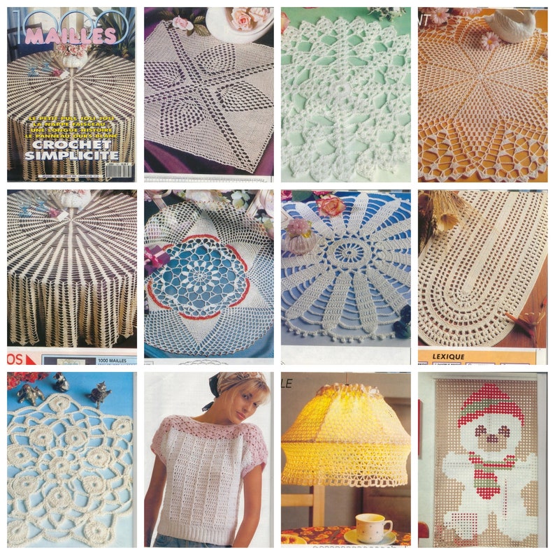 Vintage 1993. 1000 stitches in PDF format. Crochet patterns. Patterns with French tutorials in PDF format. image 2