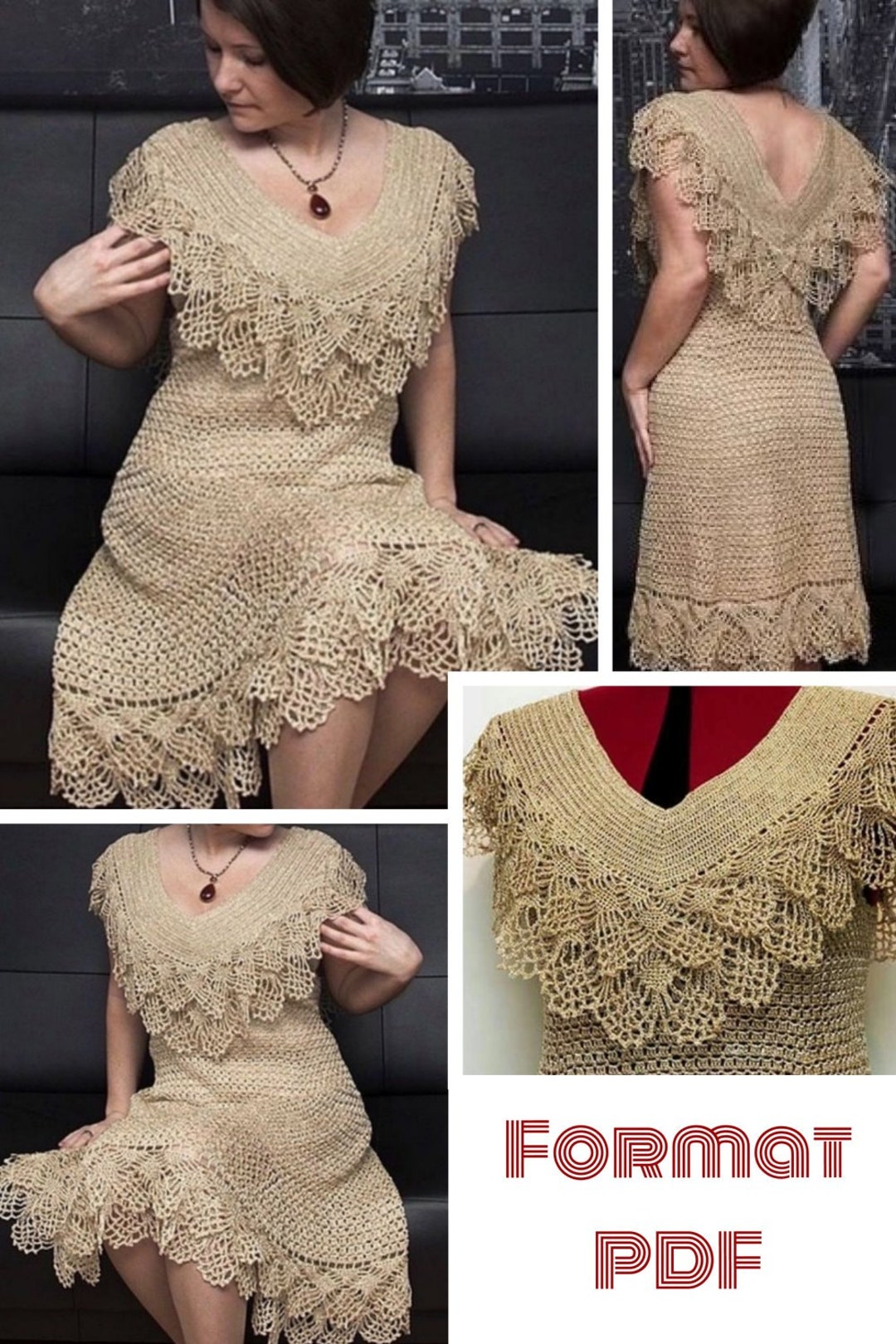 Modèles chic robe et accessoires dentelle chic au crochet pour