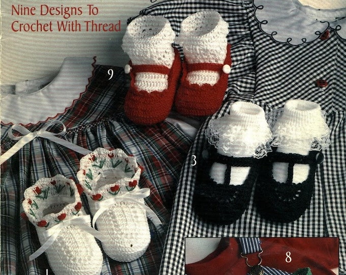 PDF. Vintage 80s. Booties for Baby magazines in PDF format, 9 shoe models - baby ankle boots. PDF format.