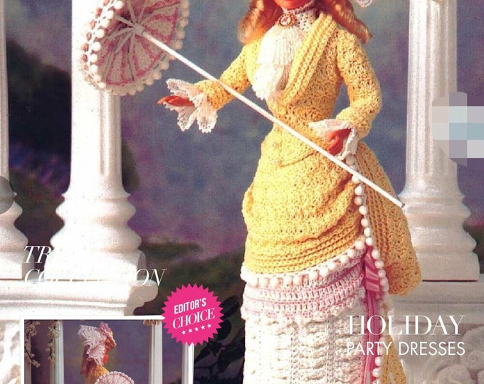 Vintage magazine format PDF.Modèles robe et accessoire pour Barbie au crochet ,patterns avec  tutoriels anglais