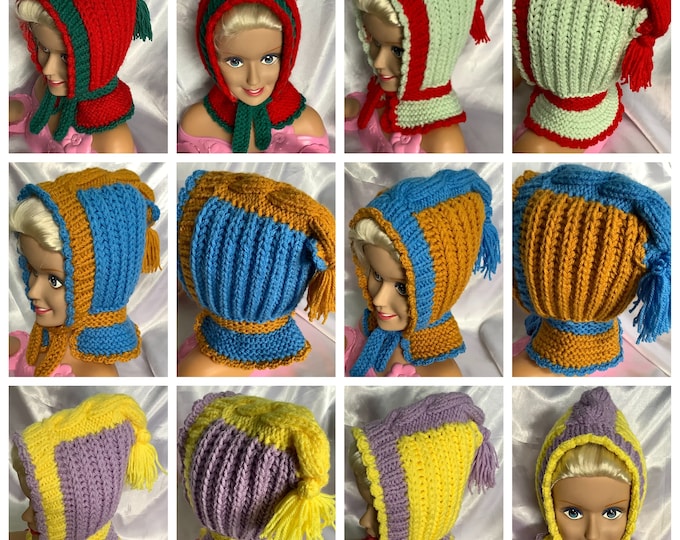 On order.Chic handmade knit hat, acrylic T for children 12-24 months, hat model with neck warmer