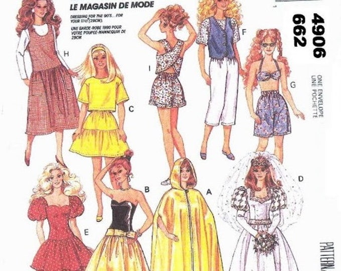 PDF Vintage.MCCalls Craft Magazine, PDF.Chic sewing clothing model for Barbie doll.Patterns, French, English tutorials PDF format